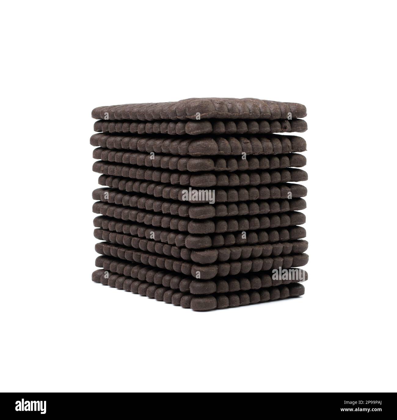 Chocolate Biscuit Isolated, Black Quadratic Cookie, Dark Soft Biscuits