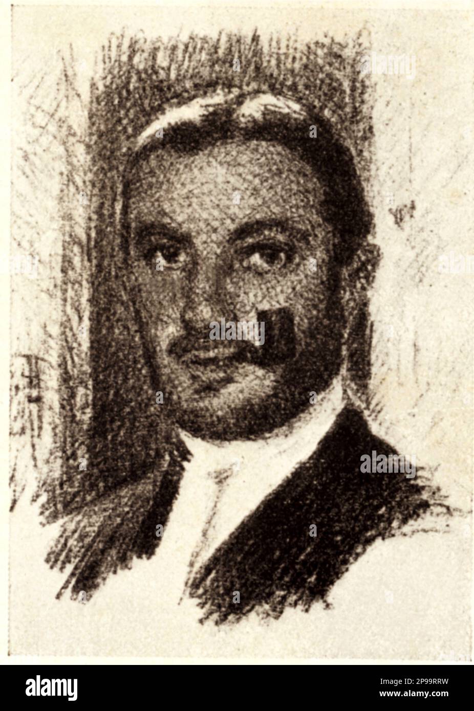 The italian painter ALBERTO STRINGA ( Caprino Veronese 1880 - 1931 ), selfportrait by 1921  , AUTORITRATTO -  PORTRAIT - RITRATTO  - baffi - moustache - beard - barba - ARTE - VISUAL ARTS - ARTI VISIVE - PITTORE - pipa - pipe  ----   Archivio GBB Stock Photo