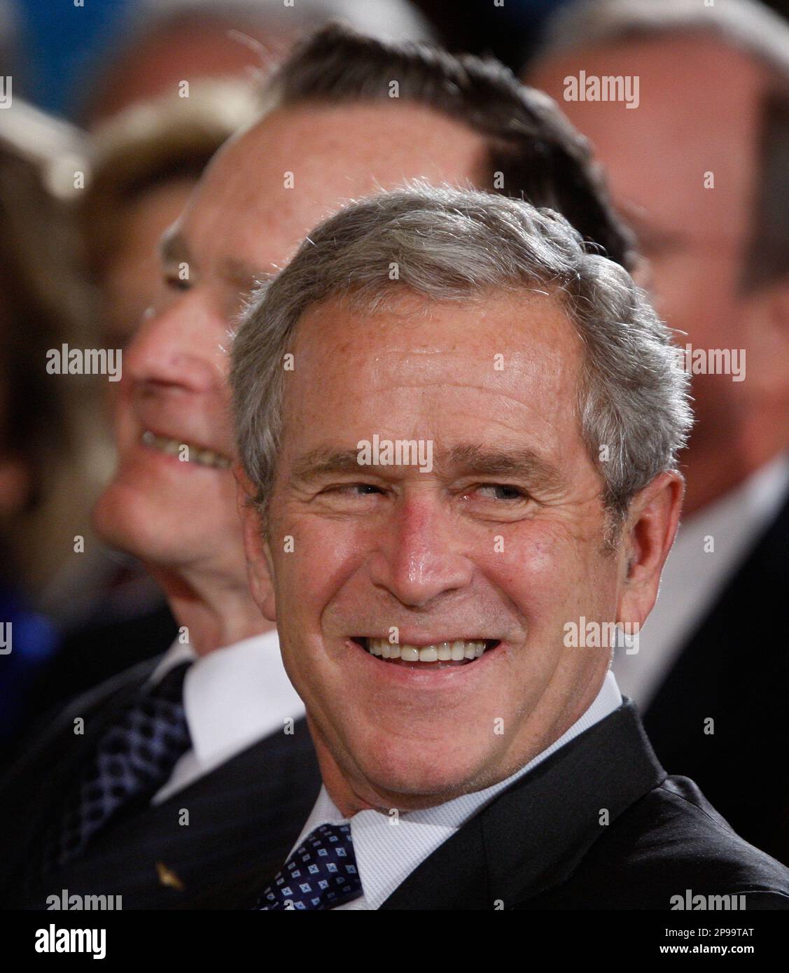 President W. Bush, right, and his father, former President