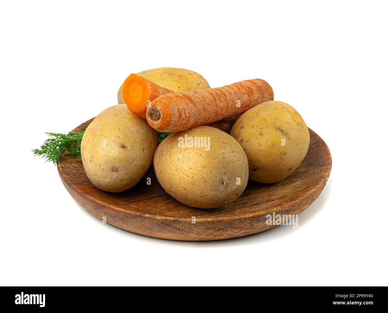 Boiled Potato in Skin Isolated, Whole Prepared Unpeeled Vegetables