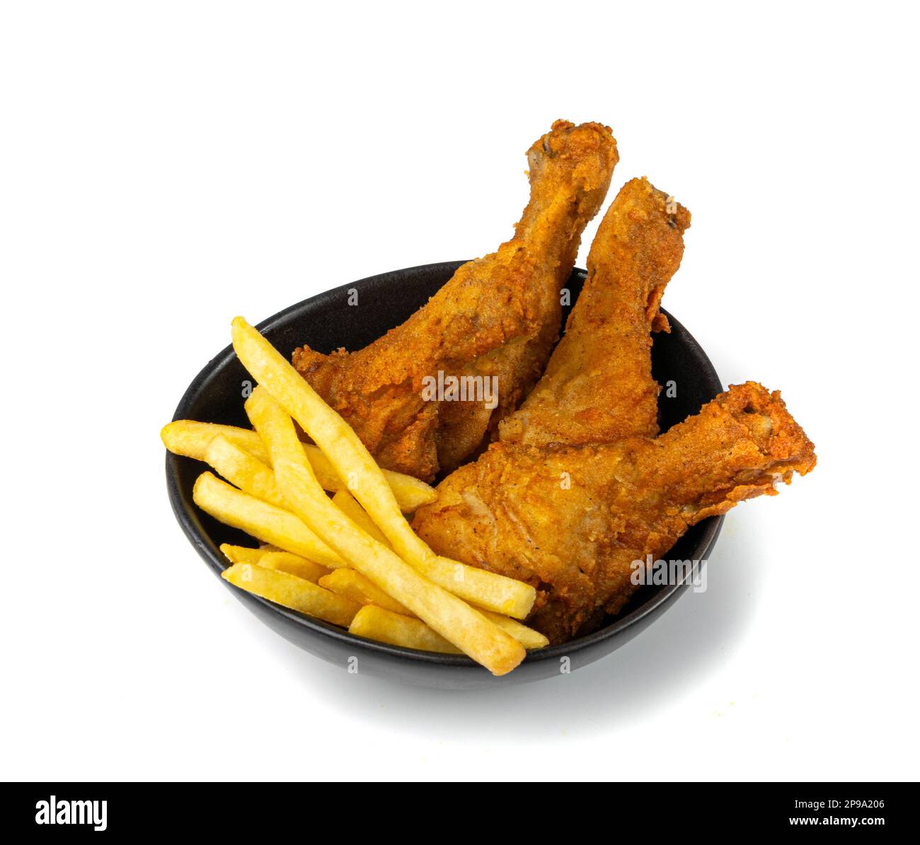 Chicken Legs Portion Isolated, Fry Breaded Drumstick, Deep Fried