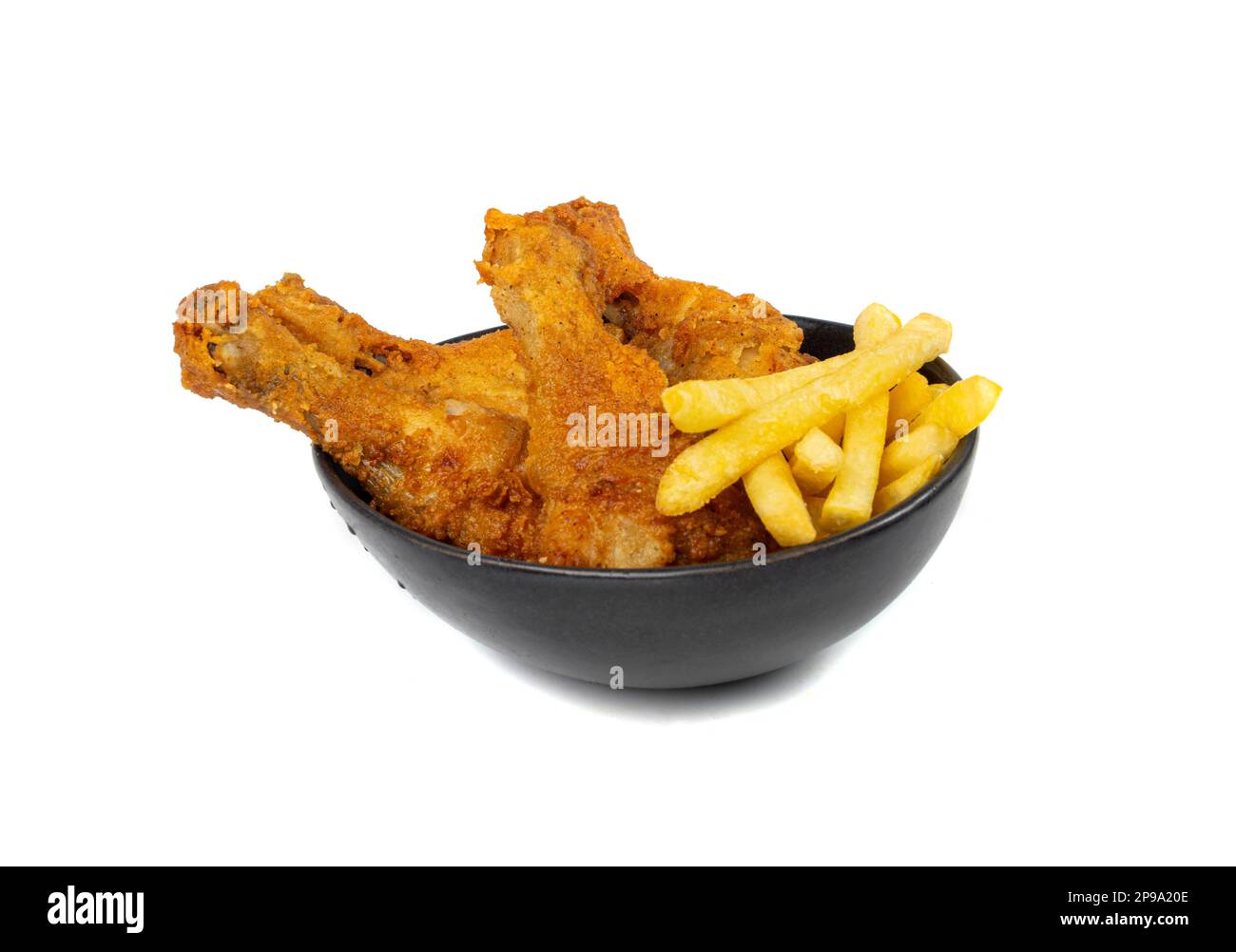 Chicken Legs Portion Isolated, Fry Breaded Drumstick, Deep Fried