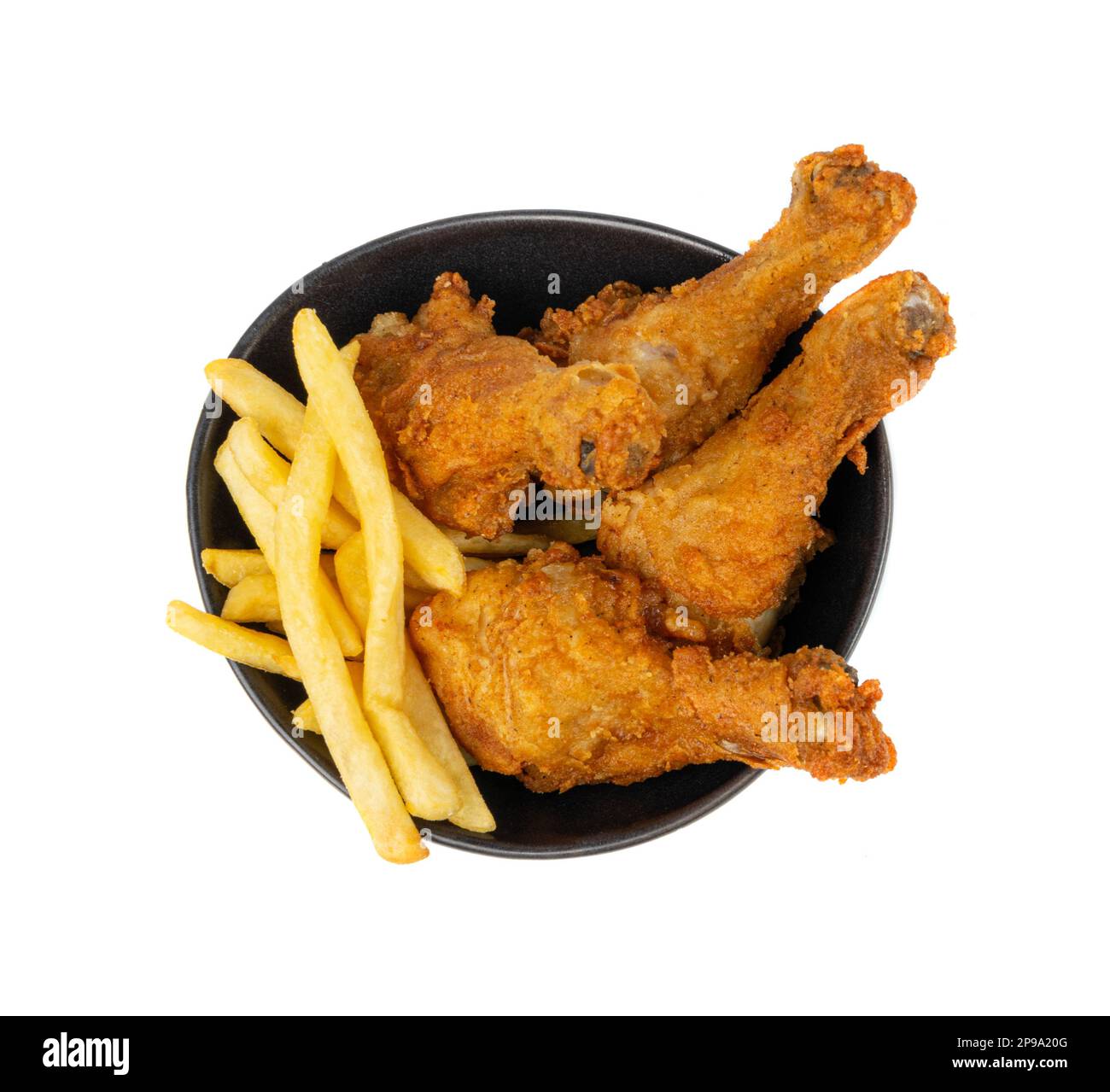 Chicken Legs Portion Isolated, Fry Breaded Drumstick, Deep Fried