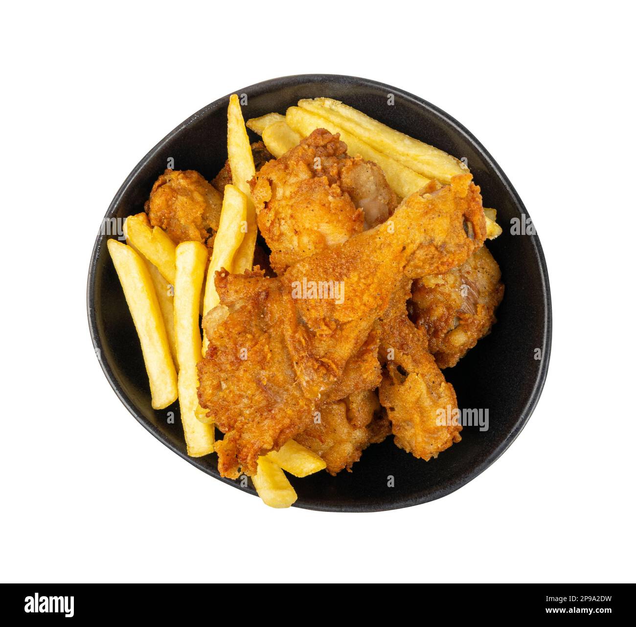Chicken Legs Portion Isolated, Fry Breaded Drumstick, Deep Fried