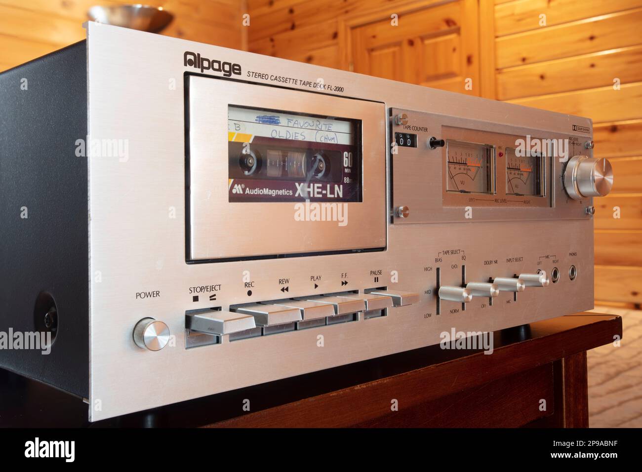 This is the 1970s cassette tape deck that supplemented my stereo system in those days.  I didn't have the heart to ditch this beautiful machine. Stock Photo