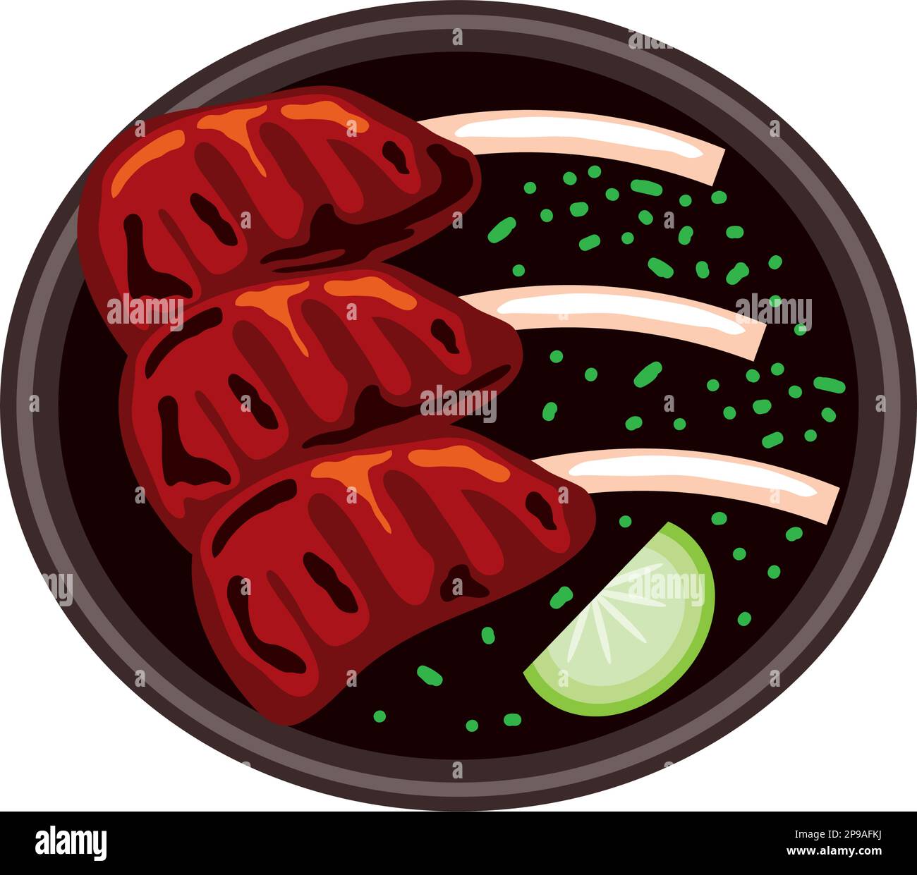 Dish pork ribs restaurant Stock Vector Images - Alamy