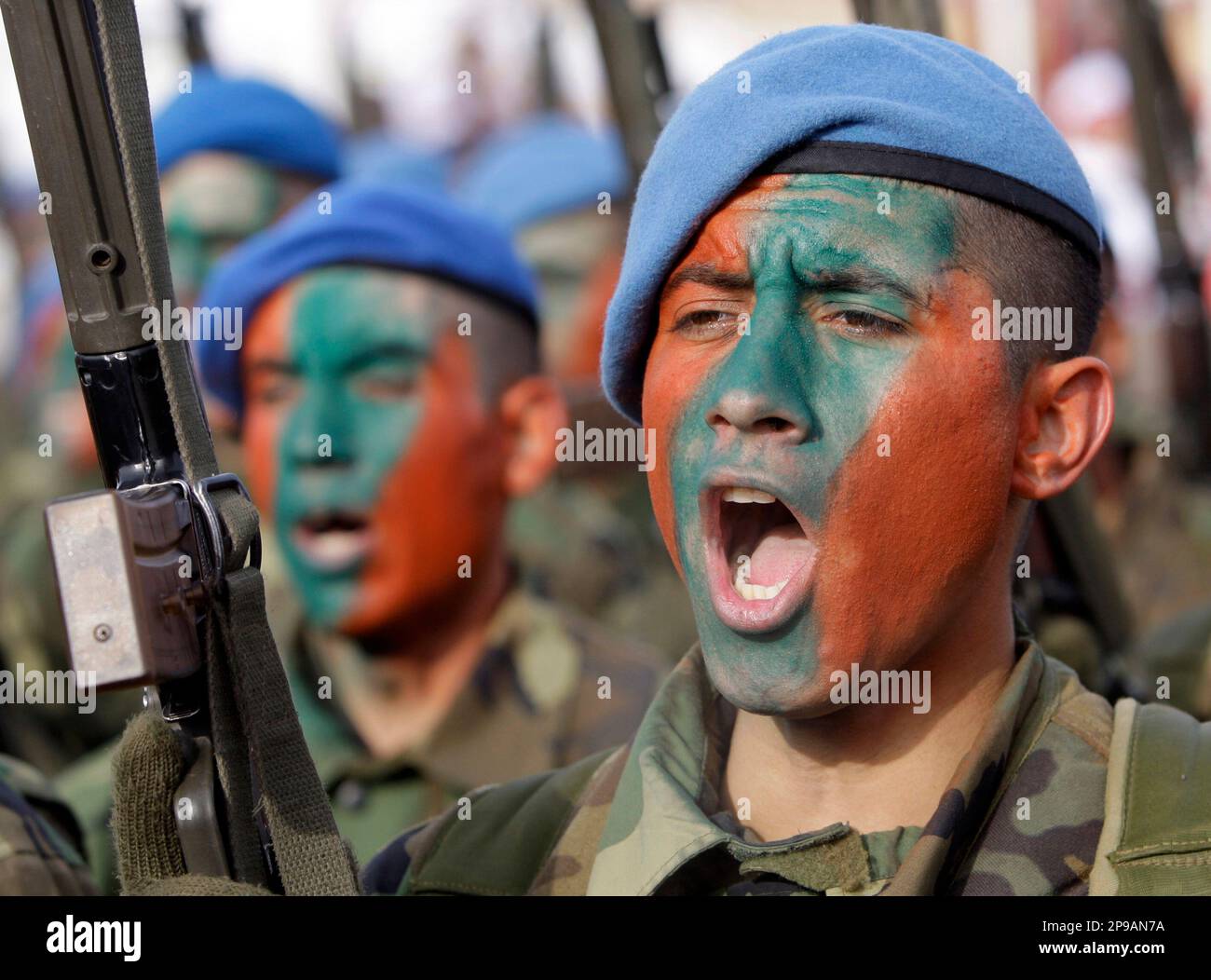 Turkish commandos attend a ceremony near the town of Sarikamis, eastern ...