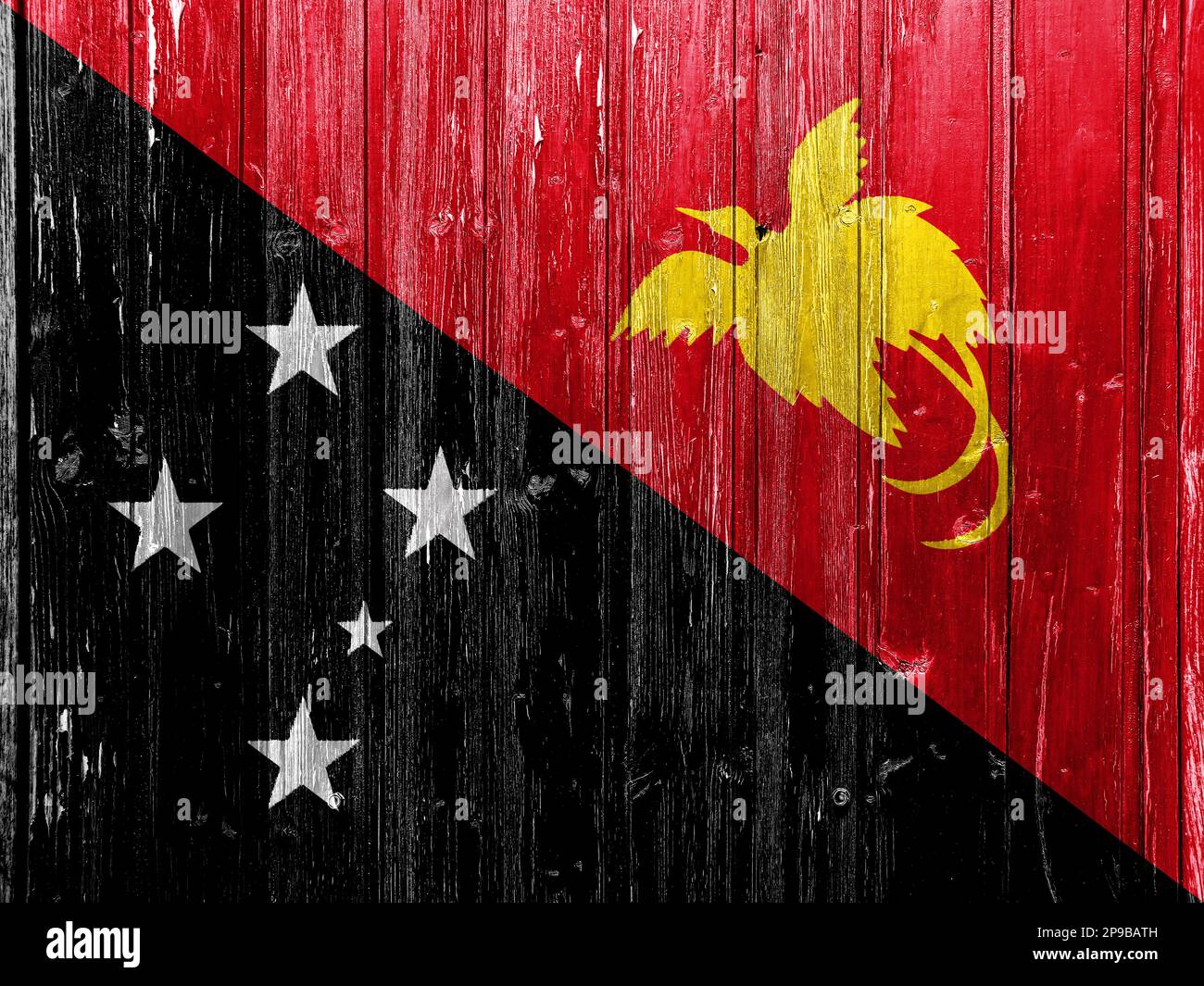 Flag of Papua New Guinea on a textured background. Concept collage. Stock Photo
