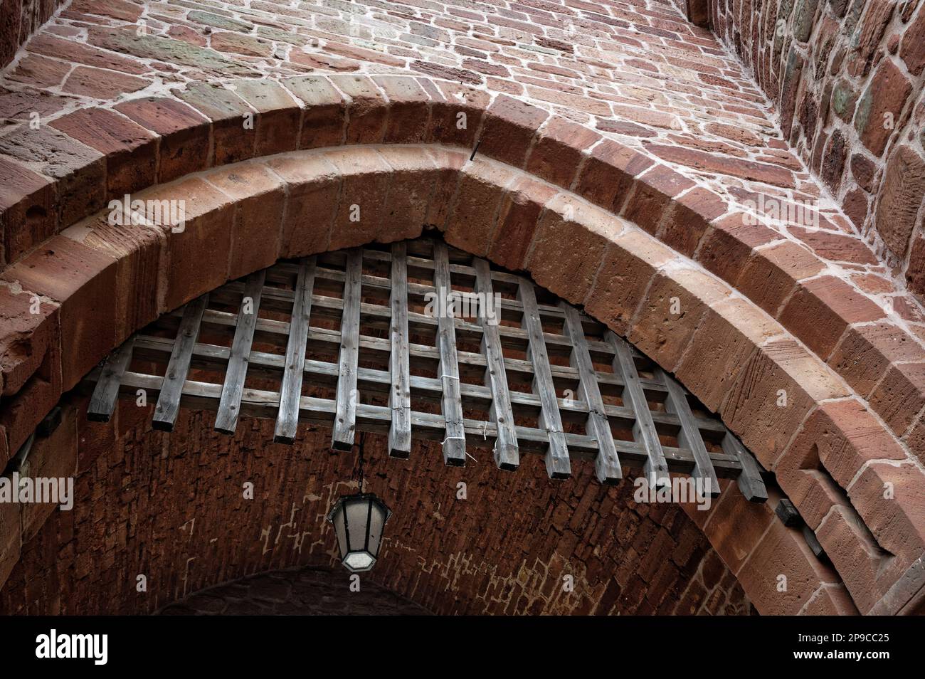 wooden portcullis of the medieval gate castle duerenertor in nideggen Stock Photo Alamy