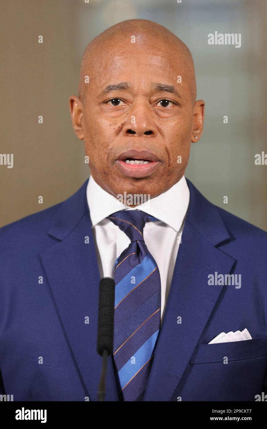 City Hall, New York, USA, March 10, 2023 - Mayor Eric Adams announces the appointment of Juanita Holmes as commissioner of the New York City Department of Probation at City Hall today in New York City. Photo: Luiz Rampelotto/EuropaNewswire Credit: dpa picture alliance/Alamy Live News Stock Photo