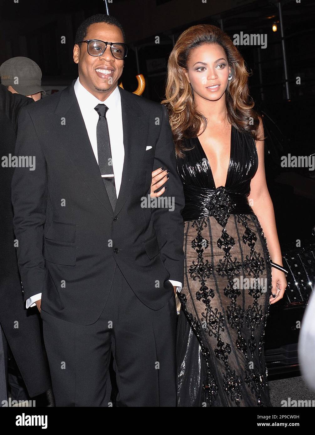 Hip-hop singer and entrepreneur Jay-Z and his wife singer- actress