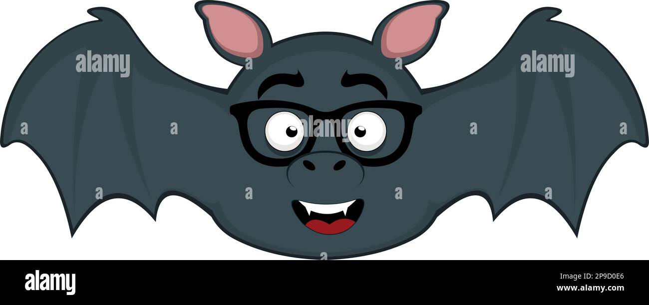 Vector Cartoon Character Illustration Of A Vampire Bat With Nerd