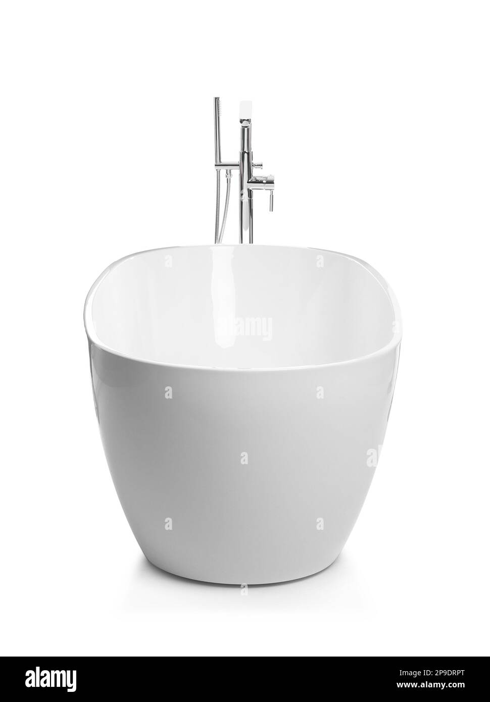 Modern clean ceramic bathtub isolated on white Stock Photo Alamy