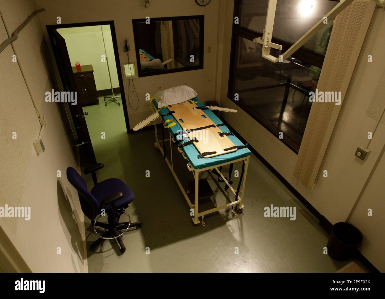 The execution chamber at the Washington State Penitentiary is shown