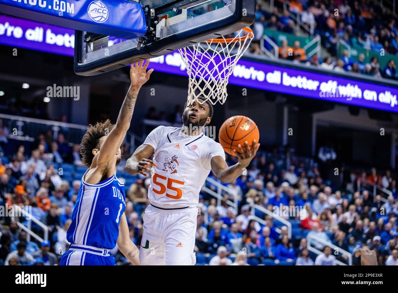 February 28, 2023: North Carolina State Wolfpack guard Jack Clark (5)  shoots over Duke Blue Devils center Kyle Filipowski (30) during the second  half of the ACC basketball matchup at Cameron Indoor