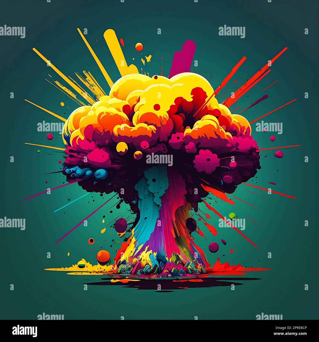 Nuclear explosion in comic hi-res stock photography and images - Alamy