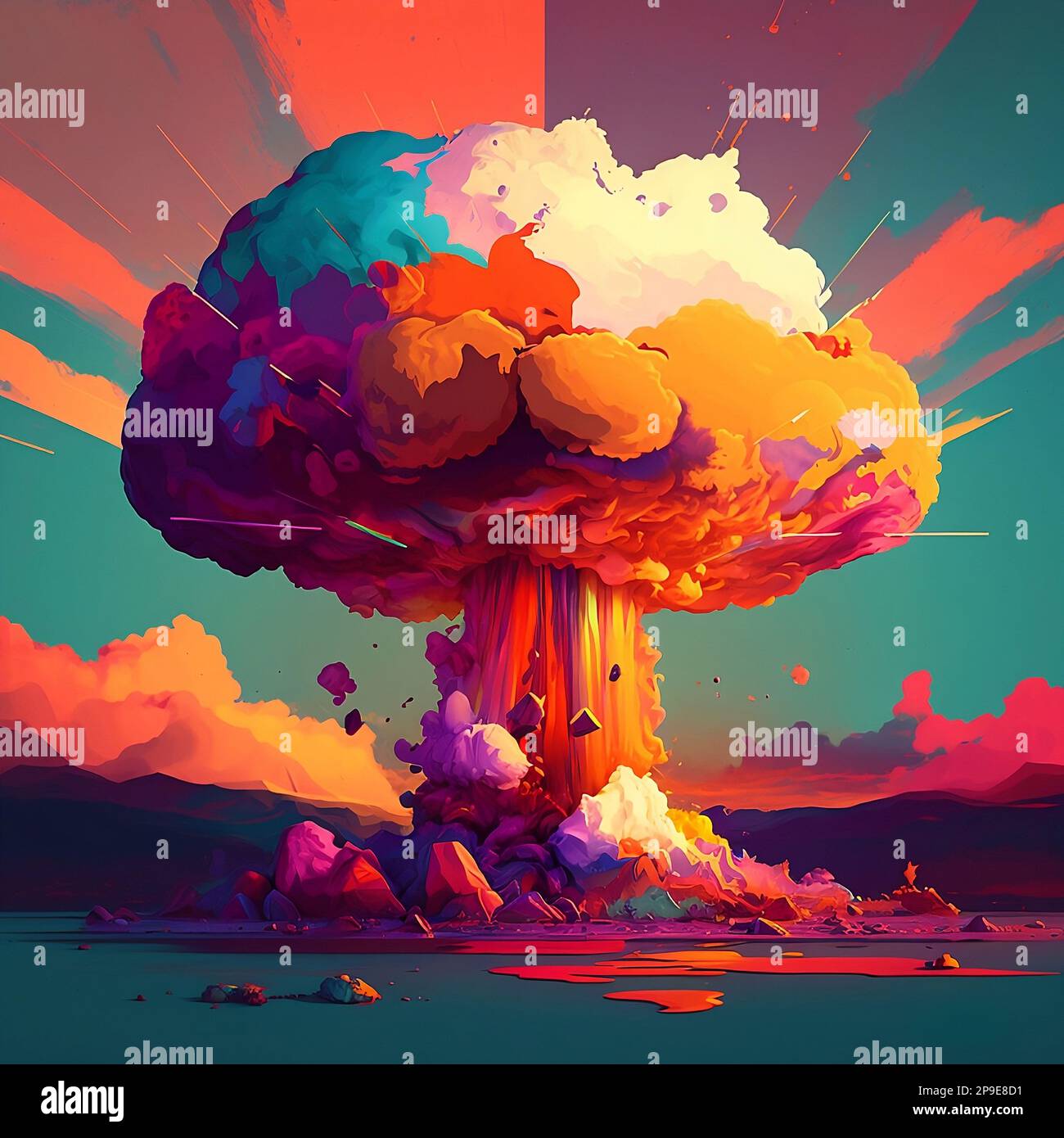 Warfare explosion art hi-res stock photography and images - Alamy