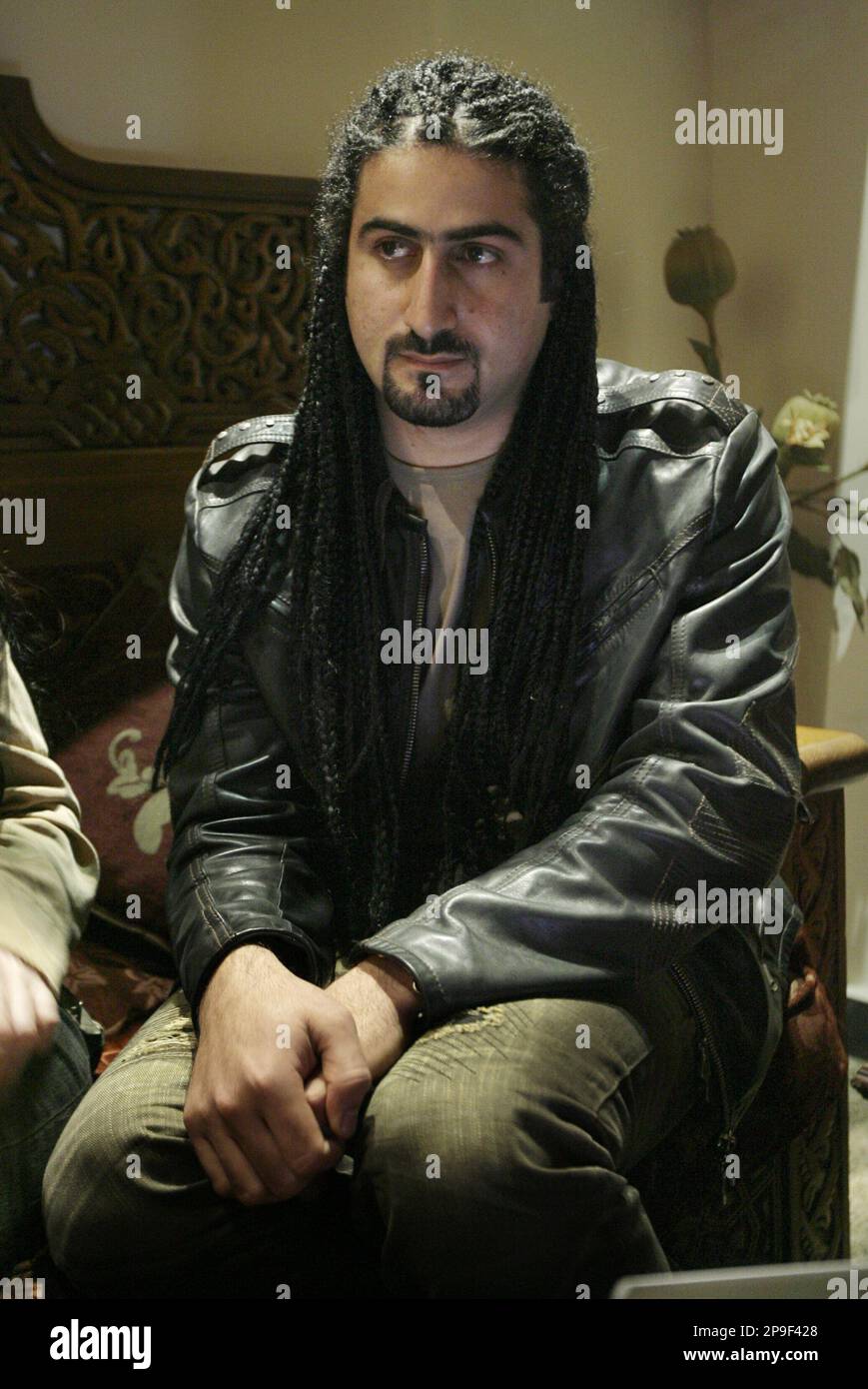 FILE ** In this file photo dated Jan. 11, 2008, Omar Osama bin Laden is  seen during an interview with the Associated Press in Cairo, Egypt. Omar  Osama bin Laden, 27,, image size:869x1390