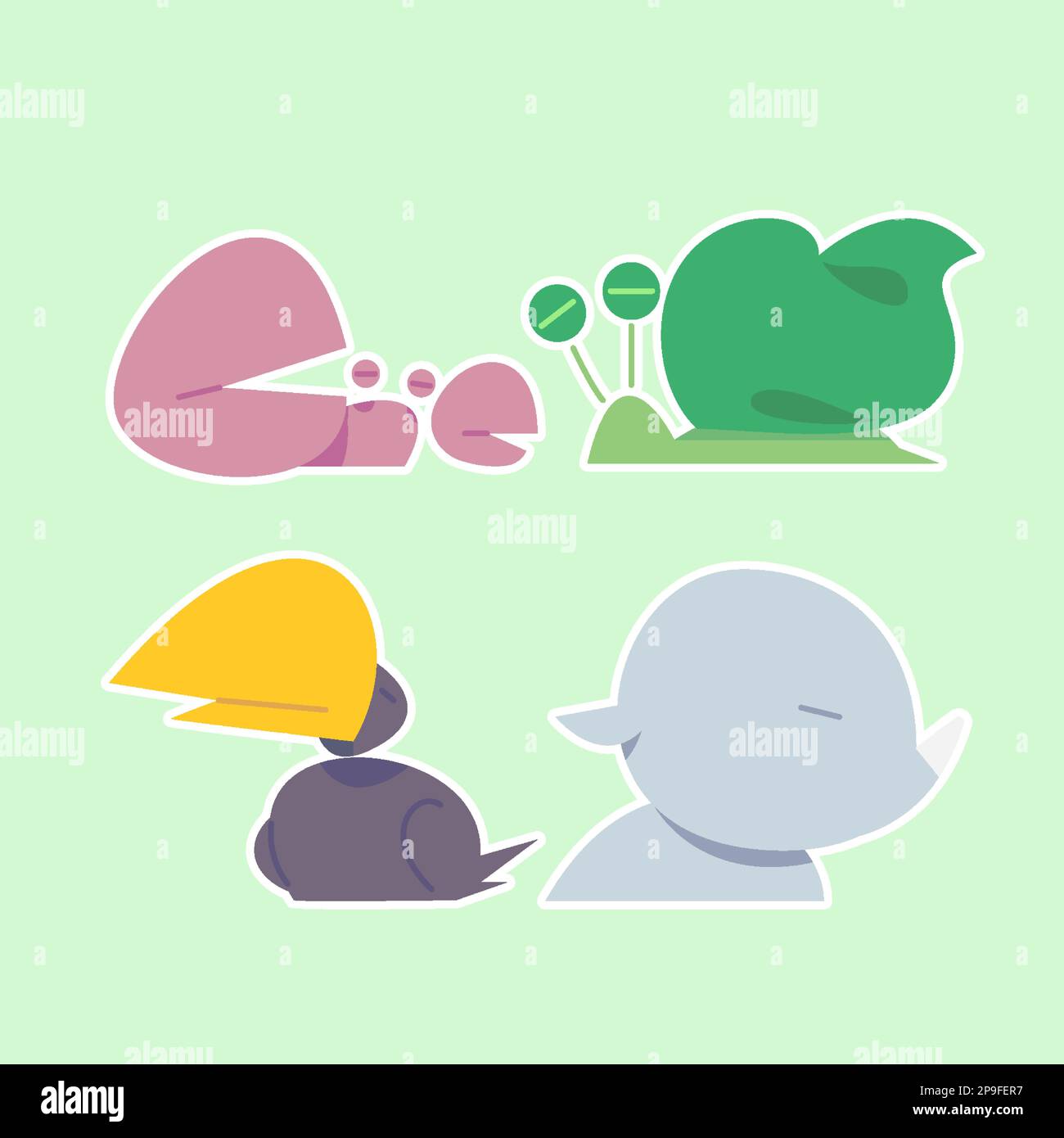 Cute wild animals set including lion, tiger, hippo, crocodile, fox ...