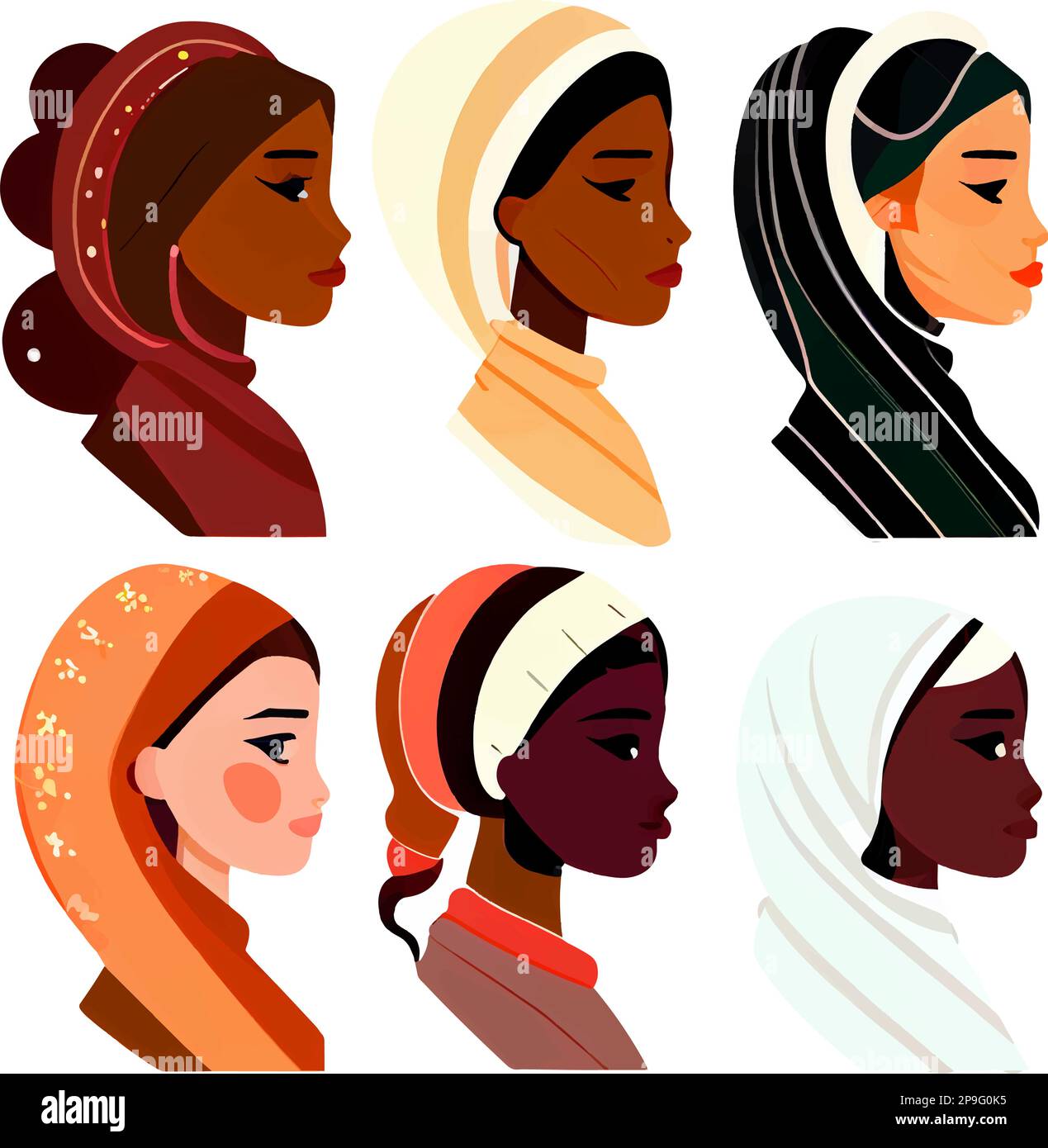 Group muslim women in hijab uae Stock Vector Images - Alamy