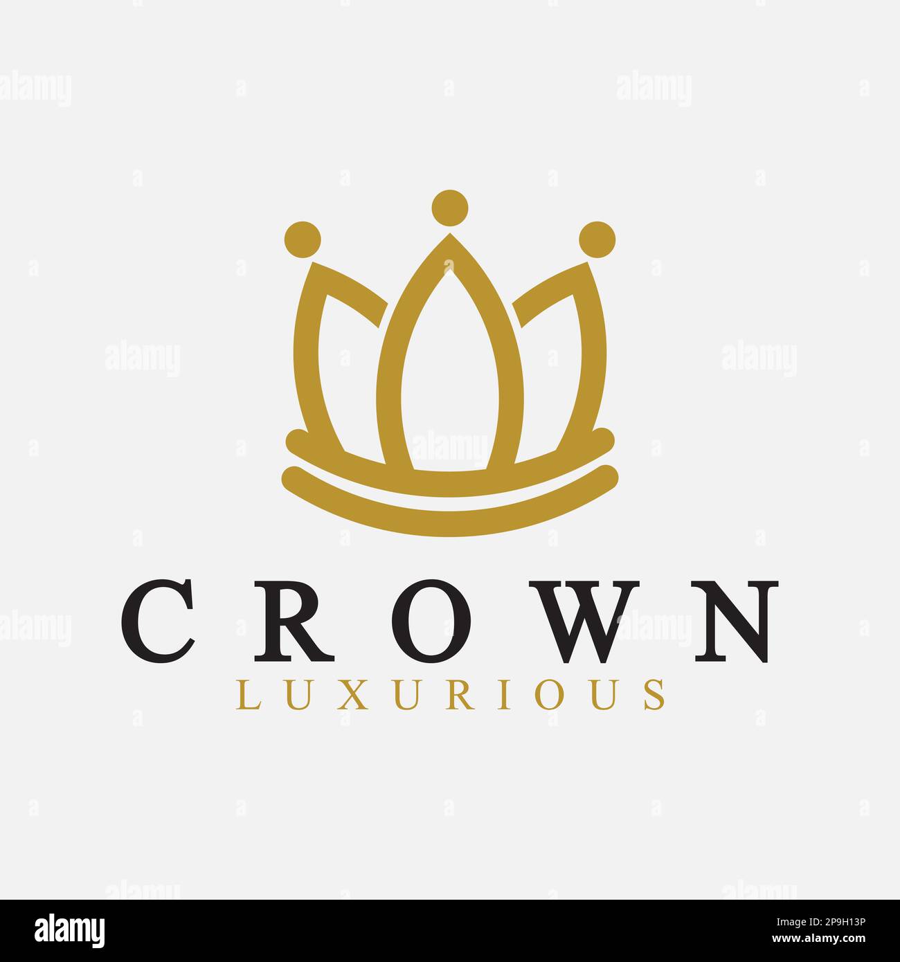 Crown Logo Vector Template,linear crown icons. Royal, luxury symbol ...