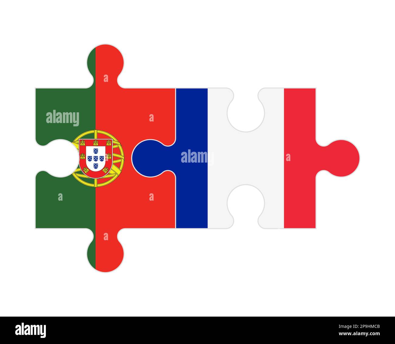 Connected puzzle of flags of Portugal and France , vector Stock Vector ...