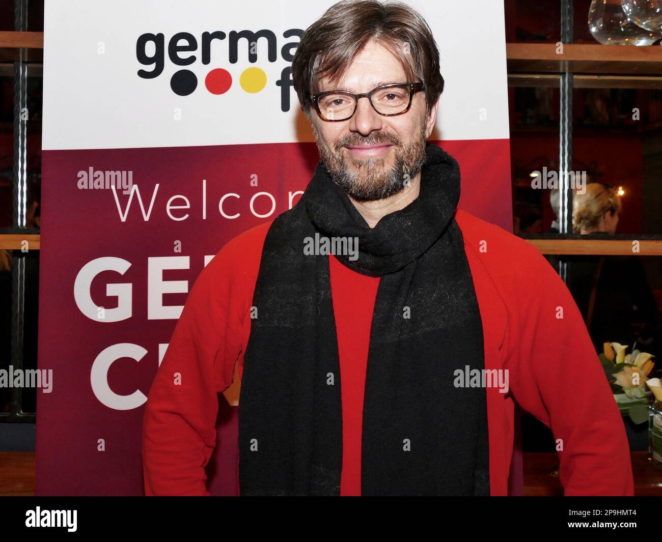 Los Angeles, USA. 10th Mar, 2023. Florian Hoffmeister, cinematographer, nominated at the 95th Academy Awards for 'Best Cinematography' for the musical drama 'Tár,' stands at a reception for the German Oscar nominees hosted by German Films, the foreign representative of German film. Credit: Barbara Munker/dpa/Alamy Live News Stock Photo
