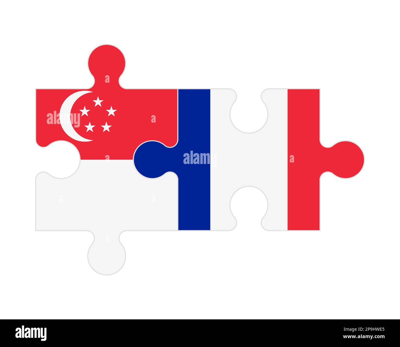 Connected puzzle of flags of Singapore and France , vector Stock Vector Image & Art Alamy