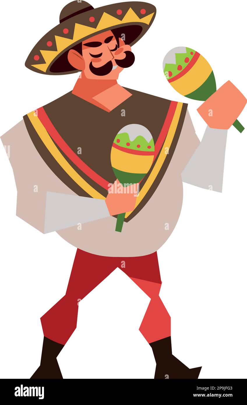 mexican man with maracas Stock Vector Image & Art - Alamy