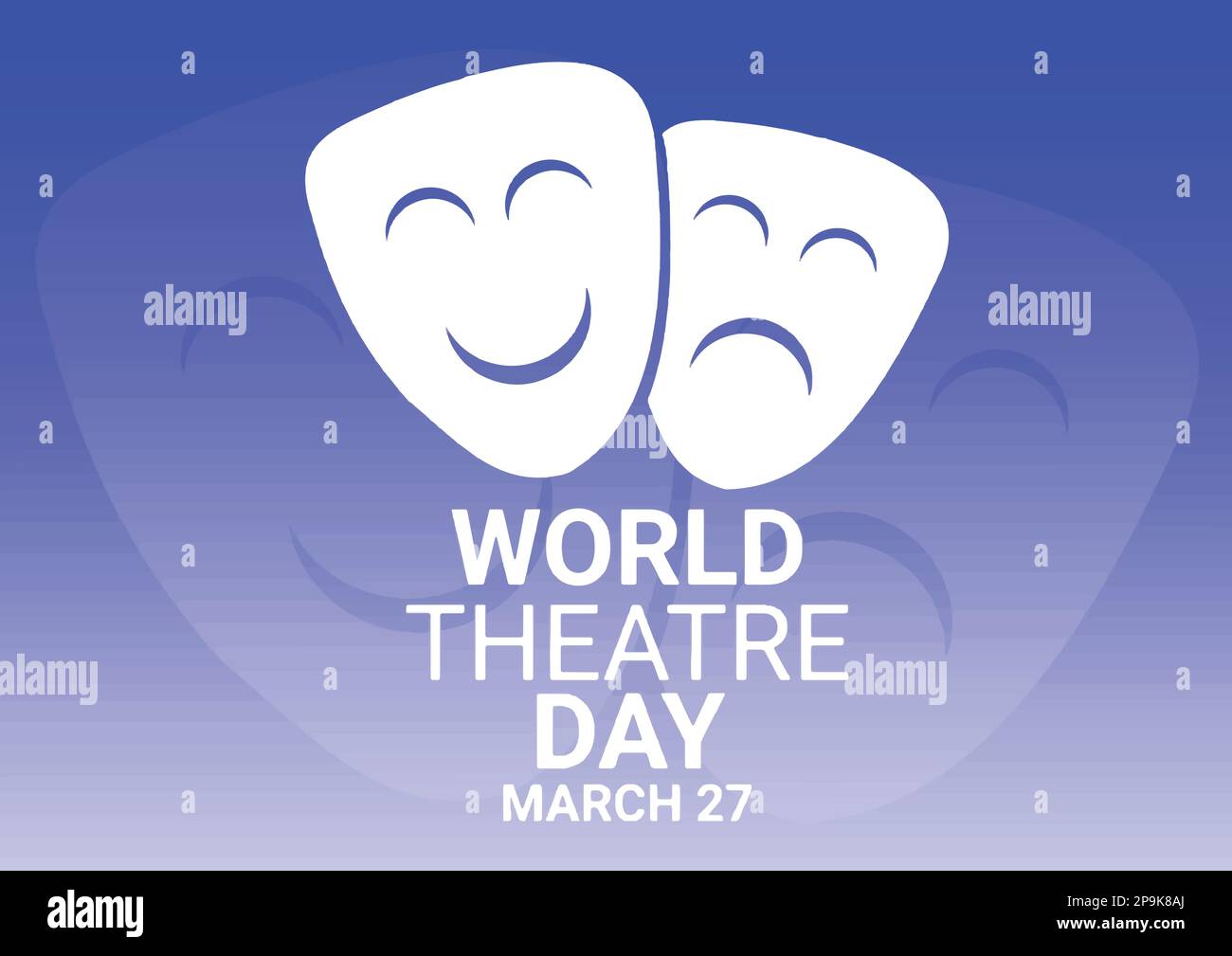 World Theatre Day. March 27. Holiday concept. Template for background, banner, card, poster with text inscription. Vector illustration. Stock Vector