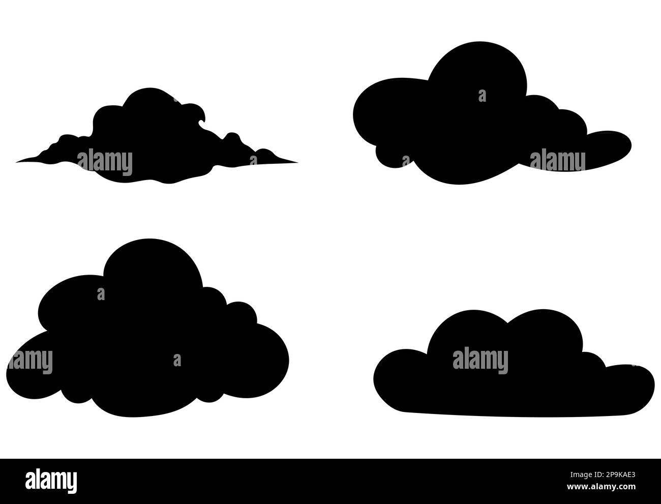 Set collection of cloud icons. Cloud silhouettes in vector form on