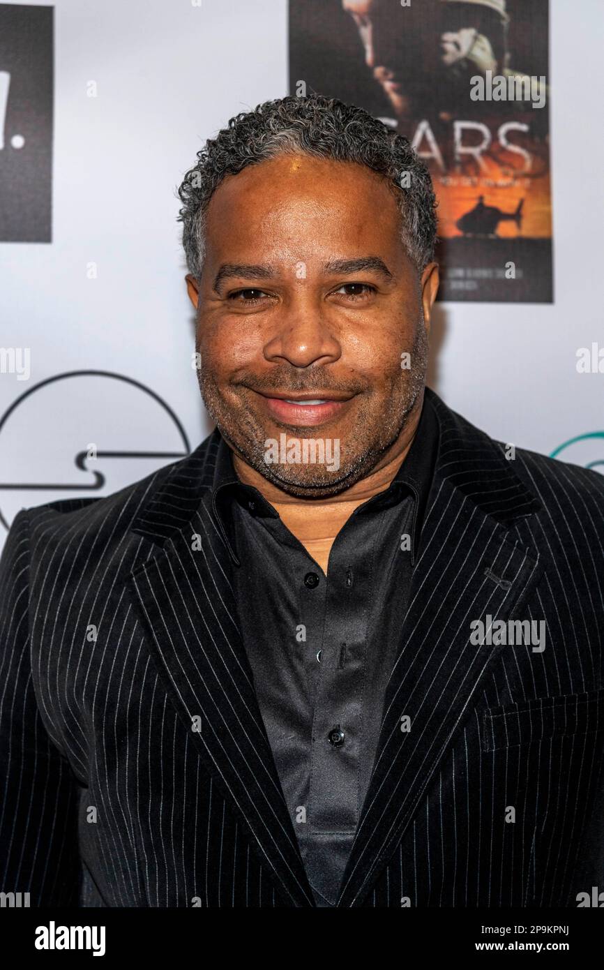 Actor 'Linked by Love' Byron Marc Newsome attends Suzanne DeLaurentiis 15th Annual Pre-Oscar Gala and Gifting Suite to Honor Our Veterans at Luxe Hotel, Los Angeles, CA March 10, 2023 Stock Photo