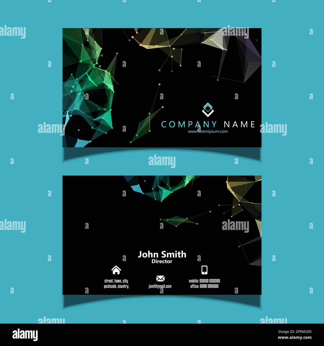 Business card with a low poly design Stock Vector Image & Art - Alamy
