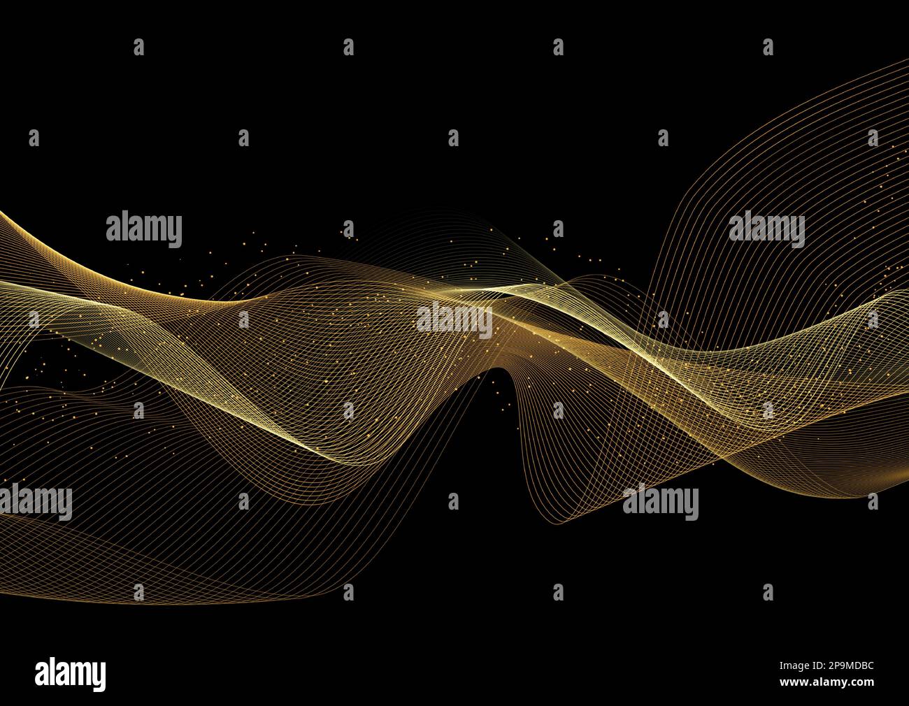 Decorative background with glittery gold waves design Stock Vector ...