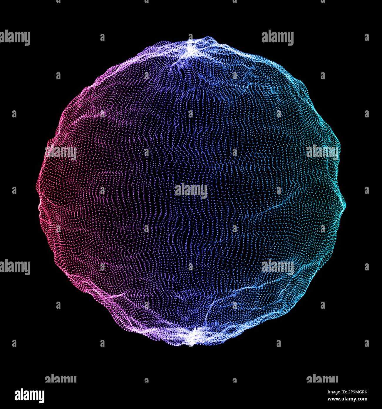 Abstract network communications background with sphere of particles