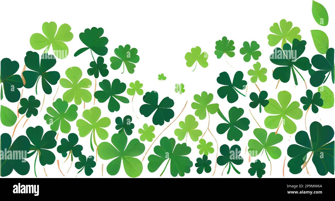 set vector illustration of green clover leaf isolate background Stock ...