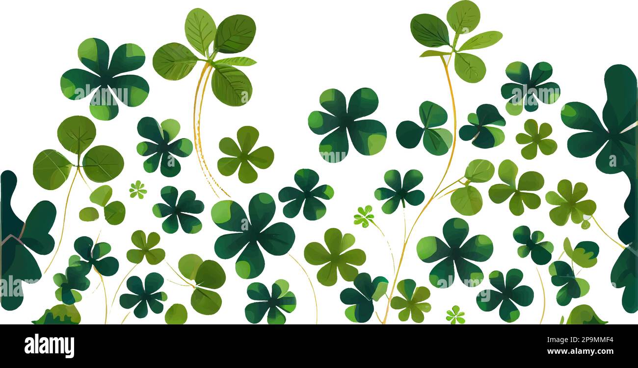 set vector illustration of green clover leaf isolate background Stock ...