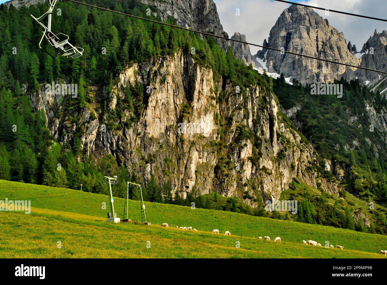 Skiing equipment near Hotel Olympia, Axams, Austria, Europe Stock Photo