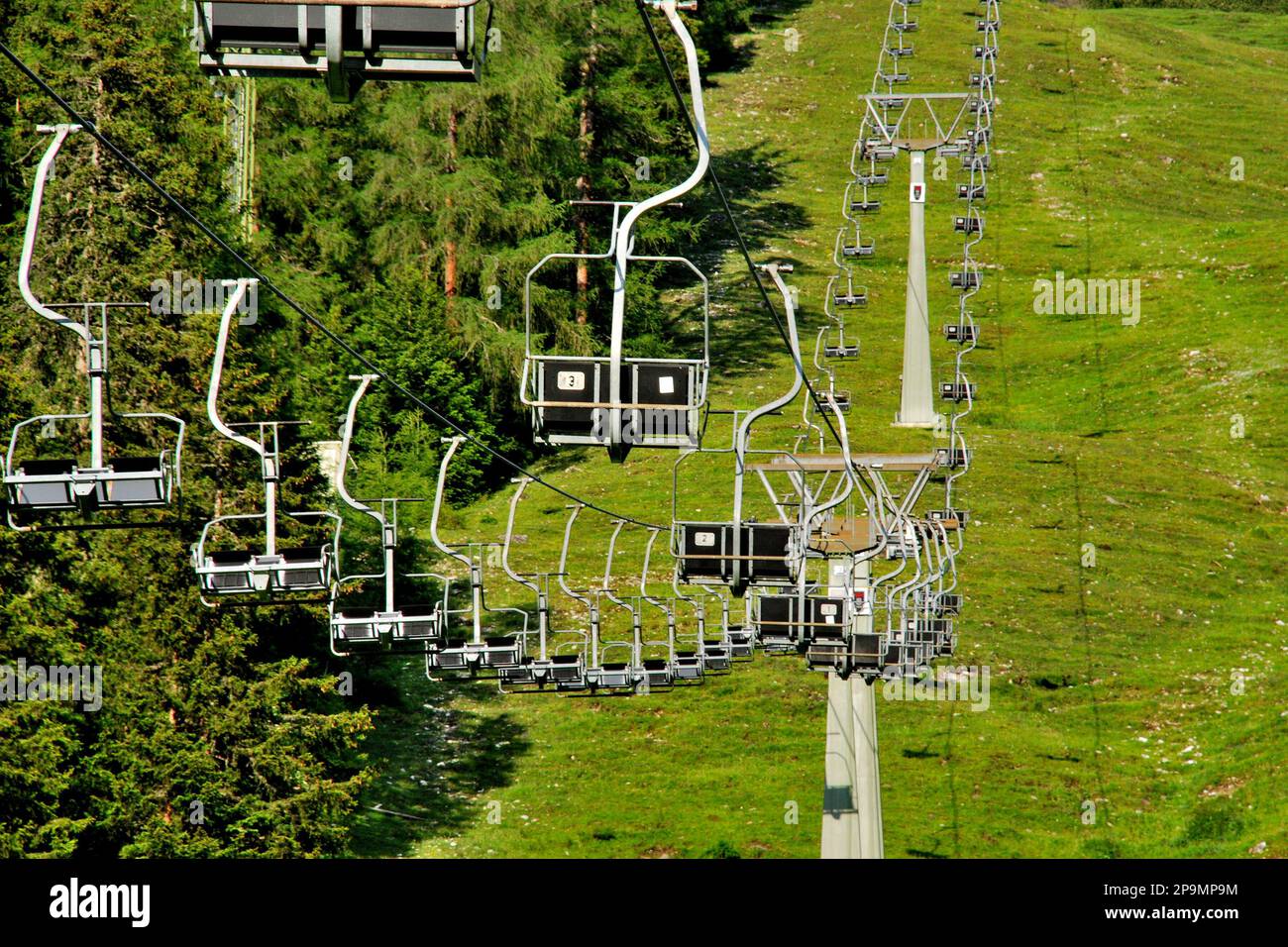 Skiing equipment near Hotel Olympia, Axams, Austria, Europe Stock Photo