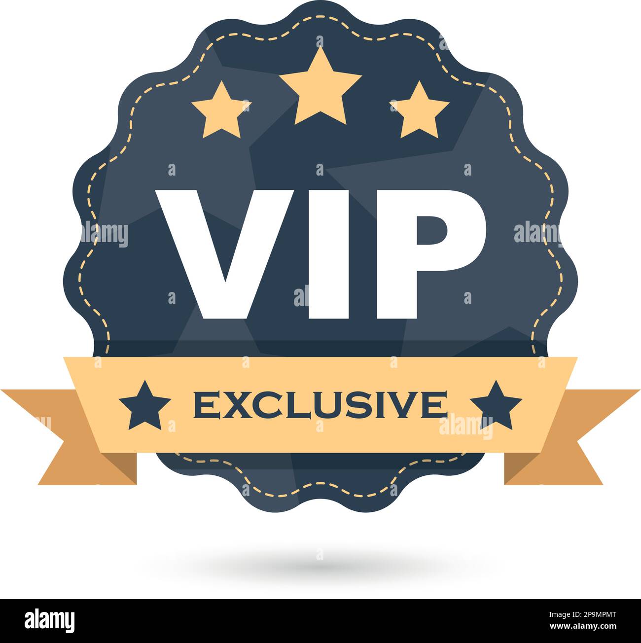 VIP badges icon in flat style. Exclusive badge vector illustration on isolated background. Premium luxury sign business concept. Stock Vector