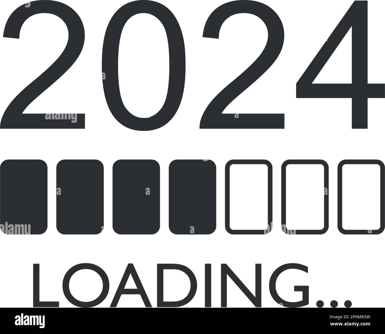 Loading 2025 year icon in flat style. Progress indicator vector