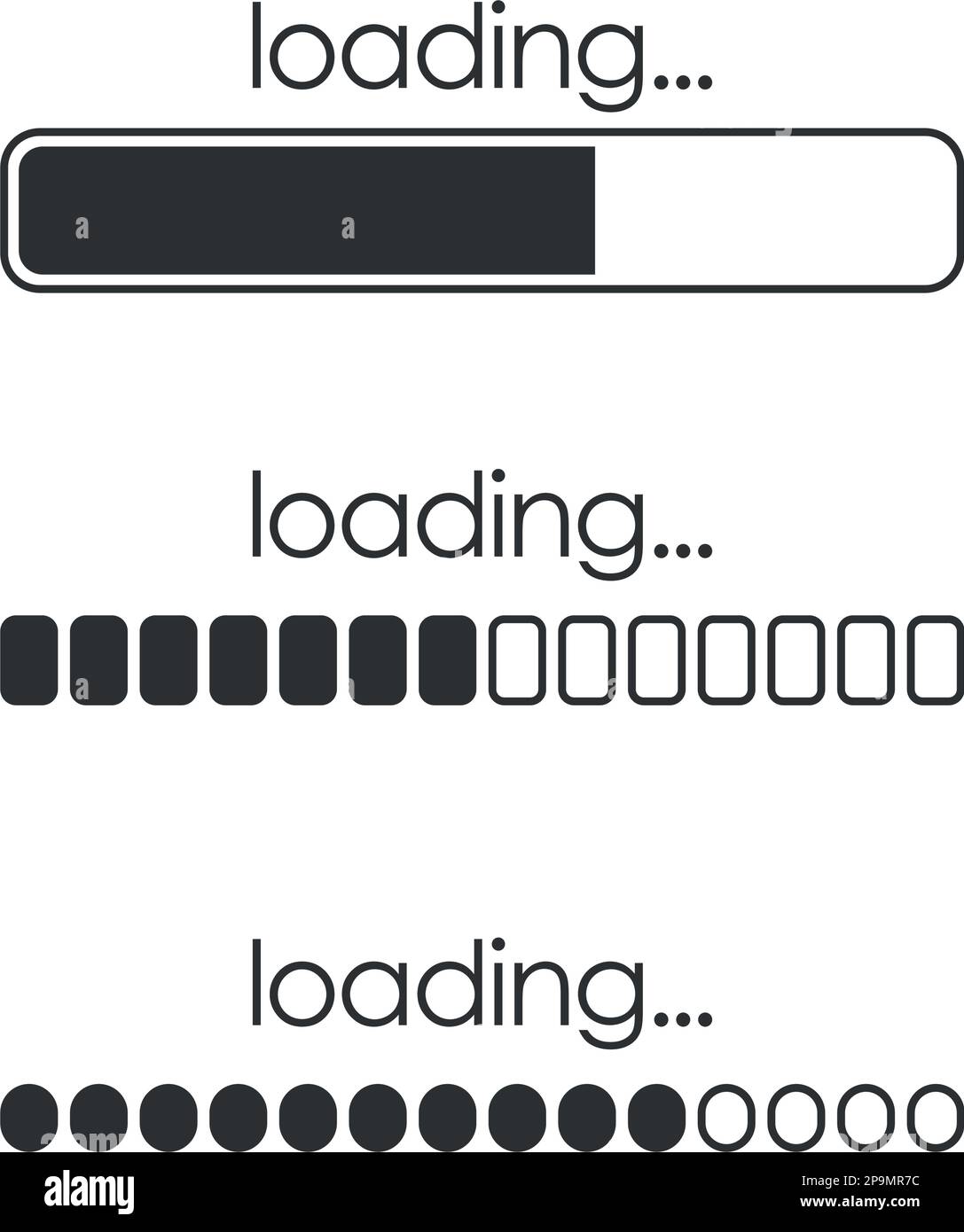 Loading bar icon in flat style. Progress indicator vector illustration
