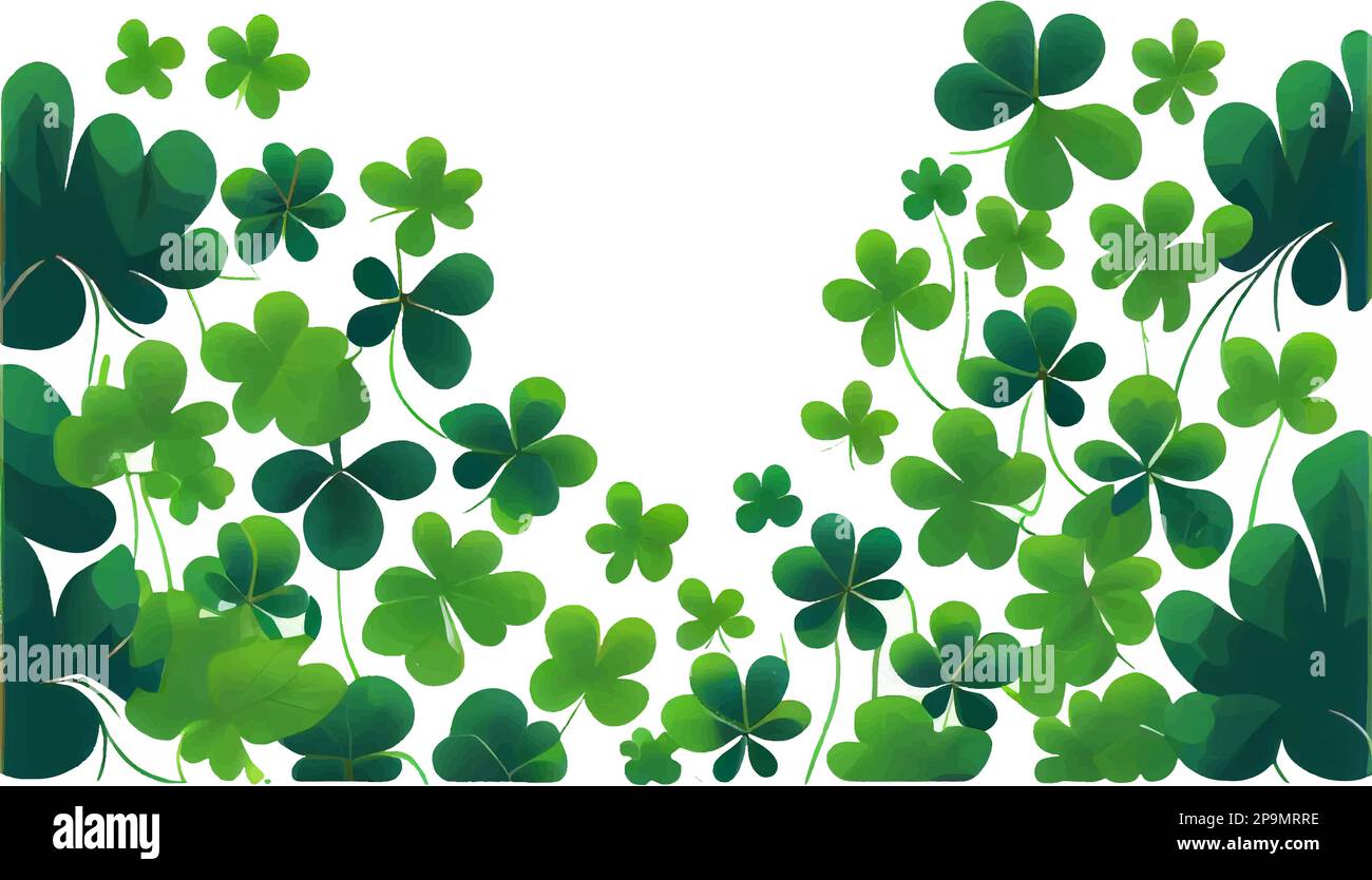 set vector illustration of green clover leaf isolate background Stock ...