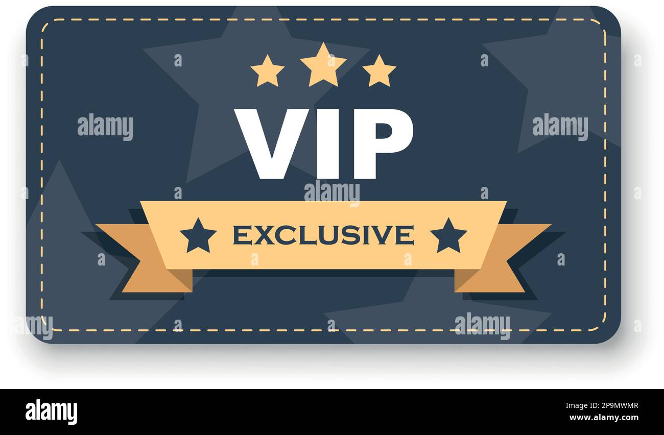 VIP badges icon in flat style. Exclusive badge vector illustration on isolated background. Premium luxury sign business concept. Stock Vector