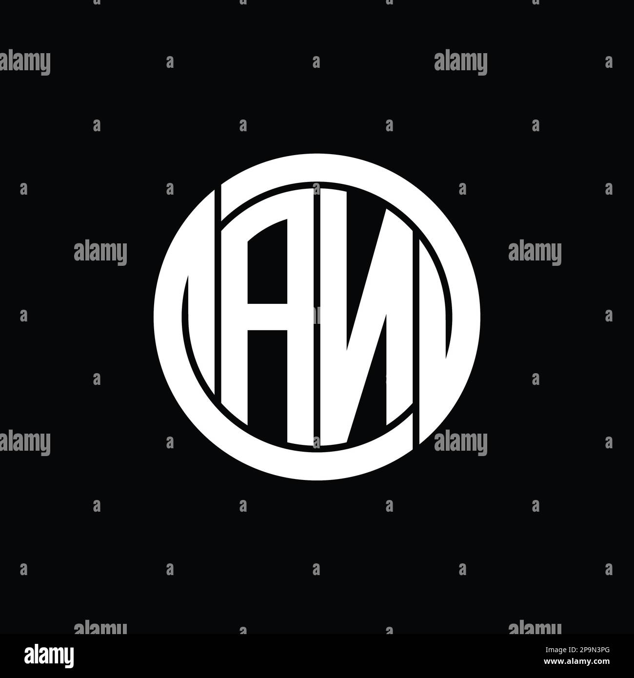 AN Logo monogram shield inside circle isolated shape vector images ...