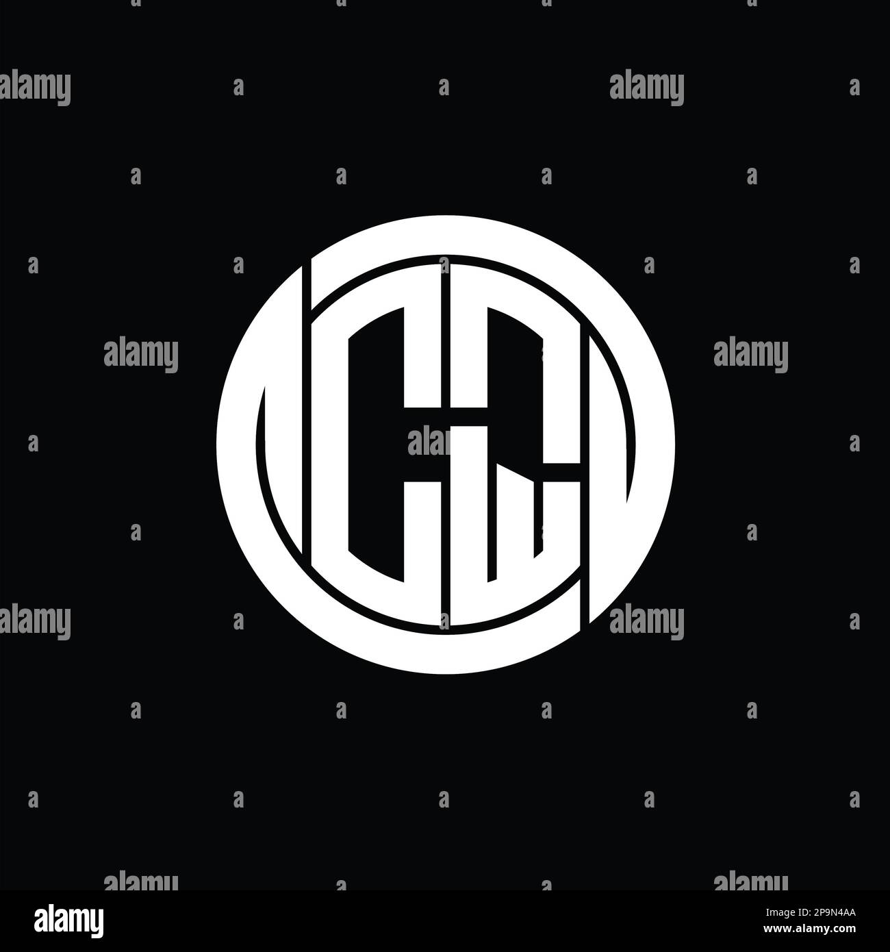 CQ Logo monogram shield inside circle isolated shape vector images ...