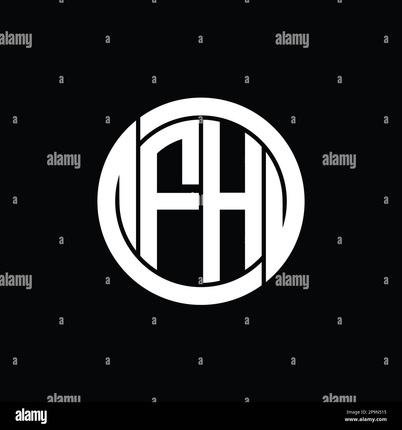 FH Logo monogram shield inside circle isolated shape vector images ...