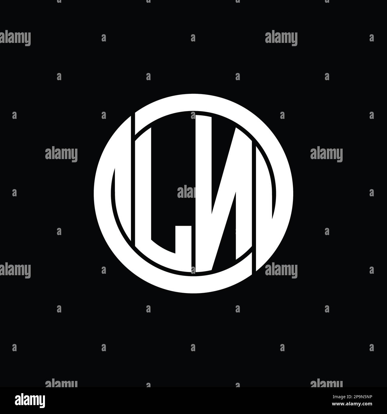 LN Logo monogram shield inside circle isolated shape vector images ...