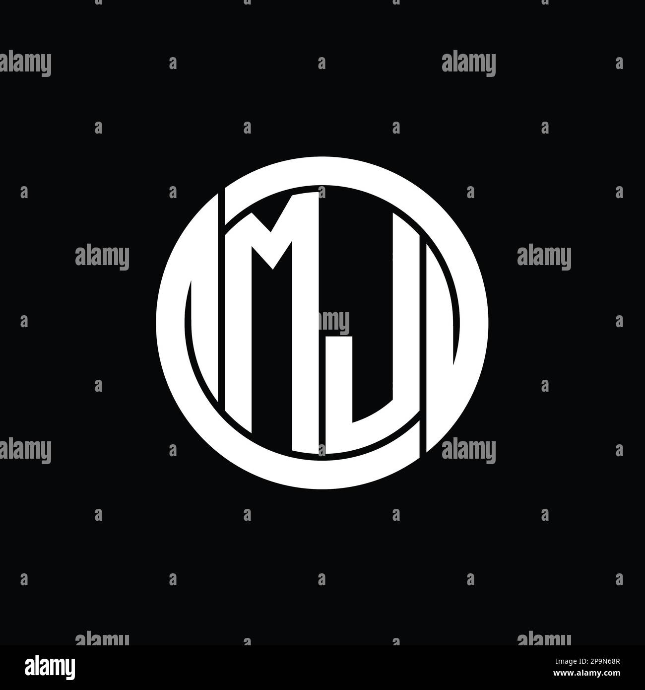 MJ Logo monogram shield inside circle isolated shape vector images ...