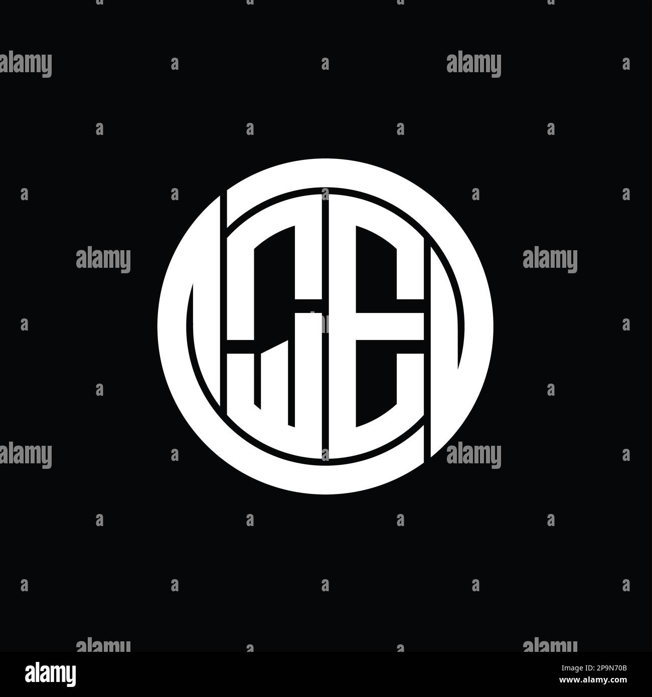 QE Logo monogram shield inside circle isolated shape vector images ...